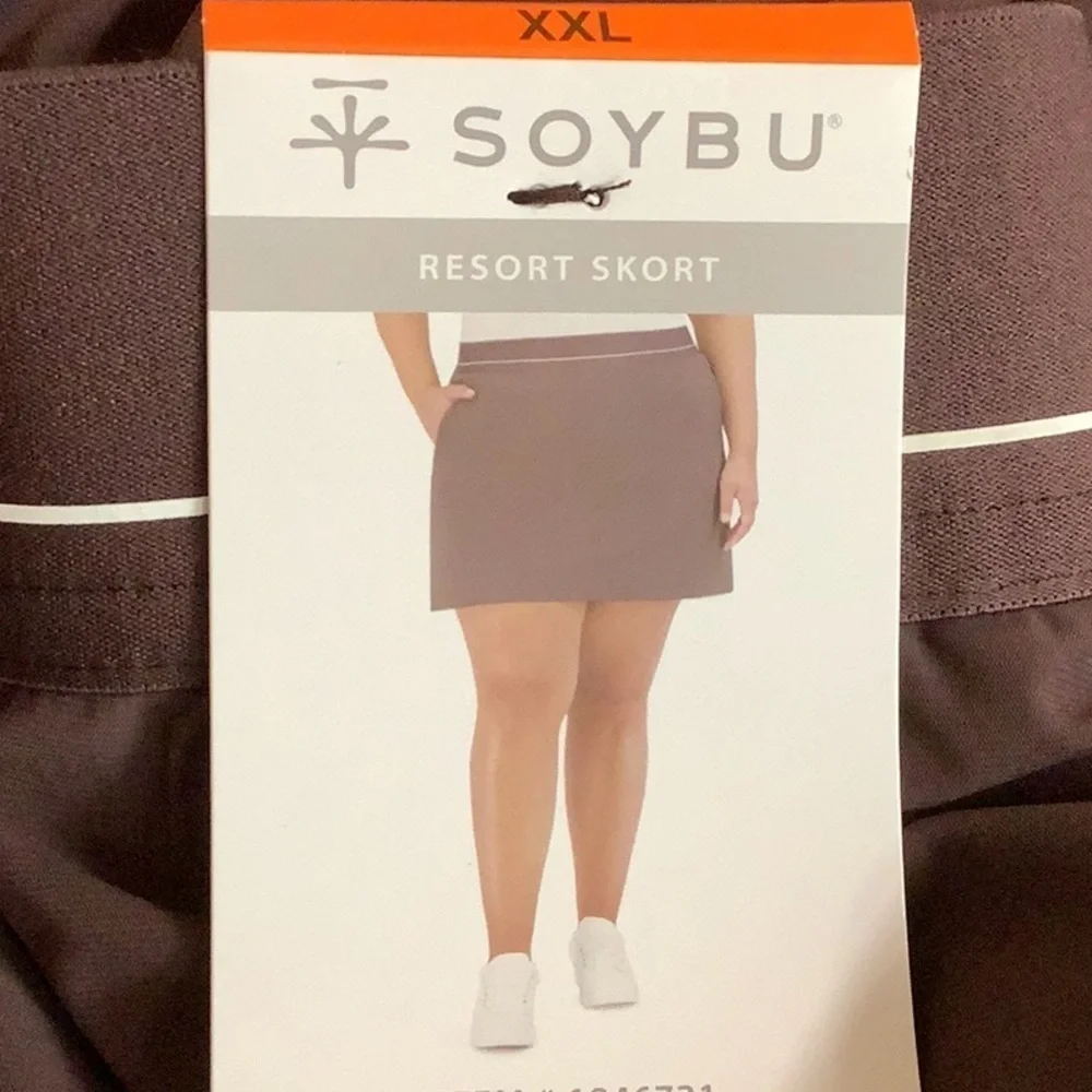 Soybu Size XXL Skort Purple Skirt Inner-Shorts Pockets Elastic Waist Stretch.New